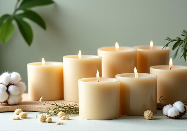 Bougies éco-responsables avec cire végétale naturelle et emballage durable