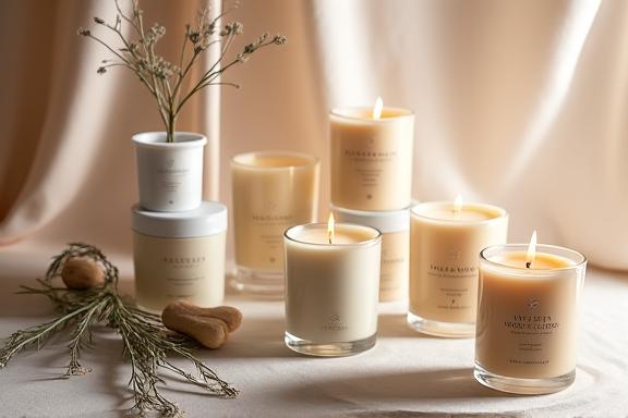 Bougies parfumées sur-mesure avec matériaux naturels
